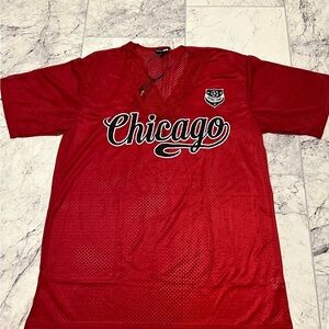 Fashion Nova Red Mesh Chicago Tshirt Dress Jersey